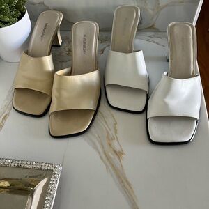 Naturalizer Women's Mules - Tan and White